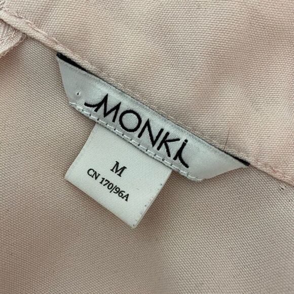 Monki Pale Pink High-Neck Loose Fit Blouse – Size M - Picture 3 of 3
